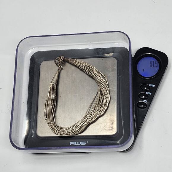 Sterling Silver Tube Beaded Native American Bracelet - Picture 7 of 7